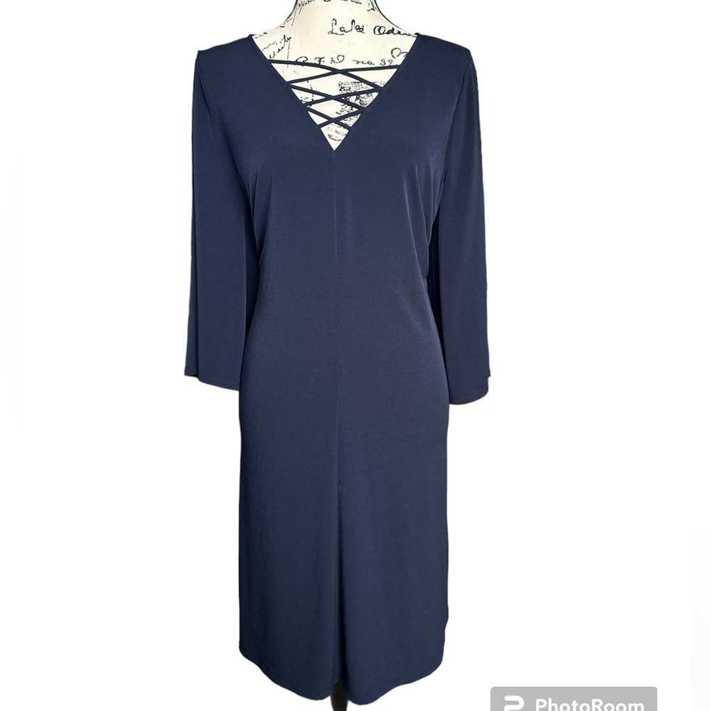 Navy Blue Jessica Howard Dress Size 14W EUC